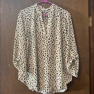 Lush Black and Cream Leopard Print Blouse